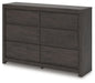 Fraluna - Charcoal - Six Drawer Dresser - Tallahassee Discount Furniture (FL)