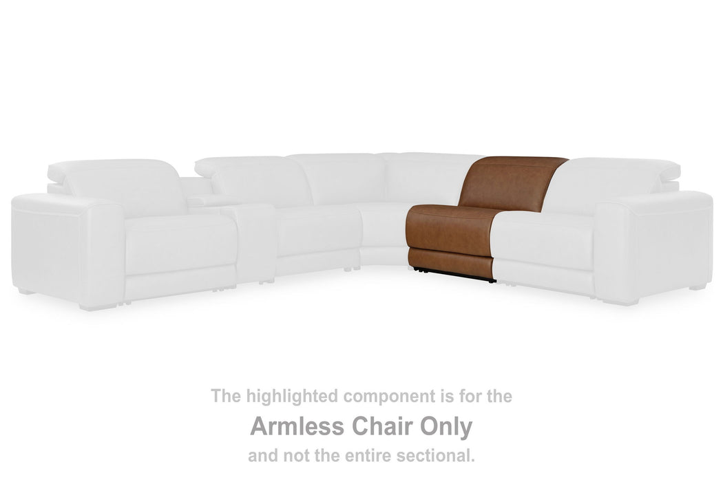 Magic Man - Armless Chair With Manual Headrest - Caramel - Tallahassee Discount Furniture (FL)