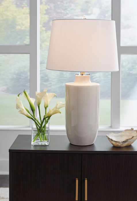 Cylener - Off White - Ceramic Table Lamp - Tallahassee Discount Furniture (FL)
