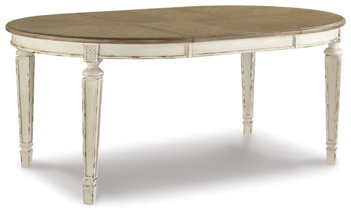 Realyn - Oval Dining Room Extension Table - Chipped White - Tallahassee Discount Furniture (FL)