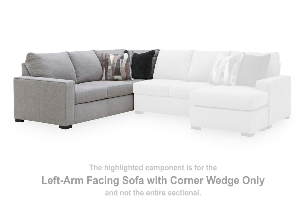 Lakepoint - LAF Sofa With Corner Wedge - Nickel - Tallahassee Discount Furniture (FL)