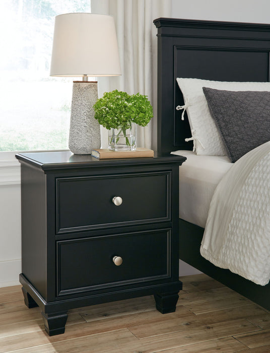 Lanolee - Black - Two Drawer Nightstand - Tallahassee Discount Furniture (FL)