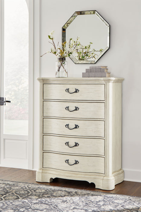 Arlendyne - Antique White - Five Drawer Chest - Tallahassee Discount Furniture (FL)