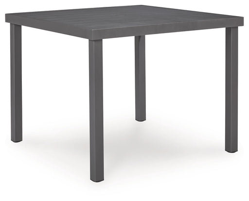 Rocky Creek - Square Dining Table With Umbrella Option - Gray - Tallahassee Discount Furniture (FL)