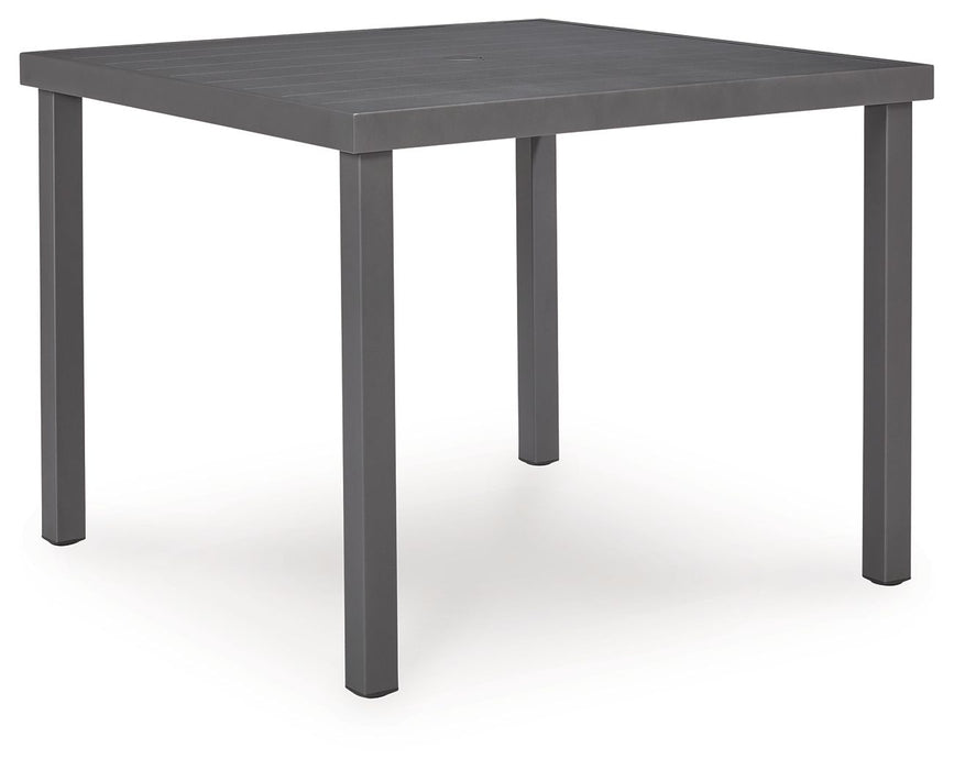 Rocky Creek - Square Dining Table With Umbrella Option - Gray - Tallahassee Discount Furniture (FL)