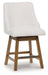Cabalynn - Oatmeal / Light Brown - Upholstered Swivel Barstool (Set of 2) - Tallahassee Discount Furniture (FL)