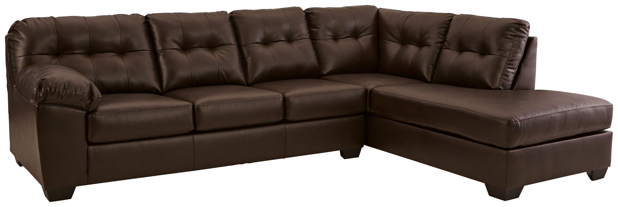Donlen - Chocolate - Left Arm Facing Sofa 2 Pc Sectional